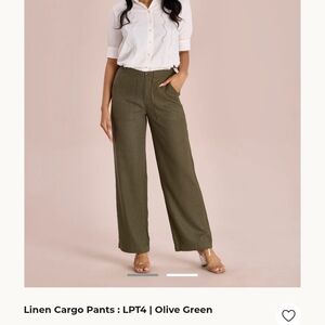 Wide Leg Linen Cargo Pants